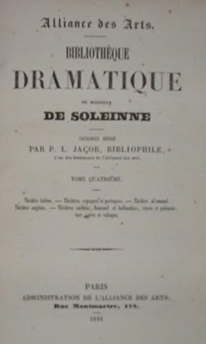 Bibliotheque Dramatique de Monsieur de Soleinne complet en 6 tomes