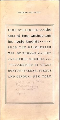 The Acts of King Arthur And His Noble Knights.