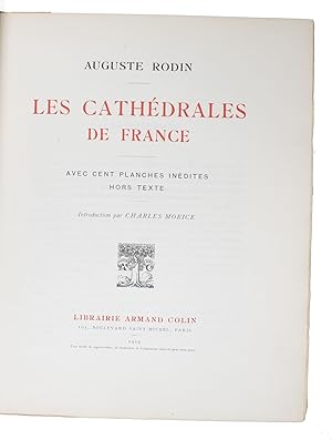 Les Cathédrales de France. Avec Centr Planches inédites hors Texte. Introduction par Charles Morice.