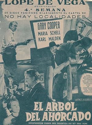 EL ARBOL DEL AHORCADO: Director: Delmer Daves - Actores: Gary Cooper, Maria Schell, Karl Malden/ ...