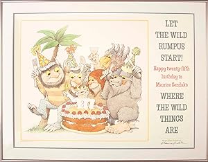 Seller image for Where the Wild Things Are -- Happy 25th Birthday! (Signed Framed Poster) for sale by Parrish Books