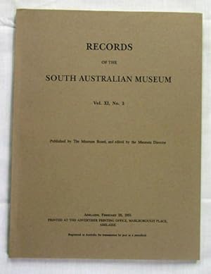 Image du vendeur pour Records Of The South Australian Museum Volume Xl No 3 mis en vente par Adelaide Booksellers