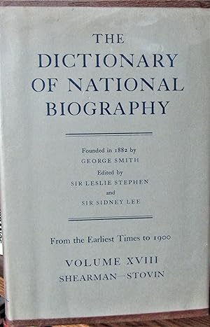 Imagen del vendedor de The Dictionary of National Biography, Volume XVIII Shearman-Stovin a la venta por Moneyblows Books & Music