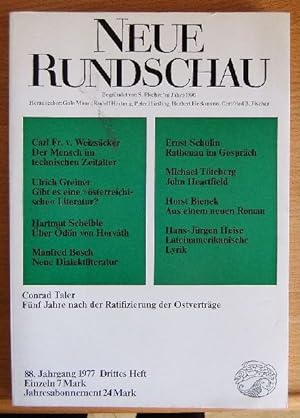 Image du vendeur pour Neue Rundschau 88. Jahrgang 1977. Drittes Heft. mis en vente par Antiquariat Blschke