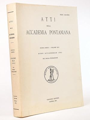 Bild des Verkufers fr Atti della Accademia Pontaniana. Nuova Serie - Volume XLII [ 42 ]. Anno academico 1993 zum Verkauf von Librairie du Cardinal