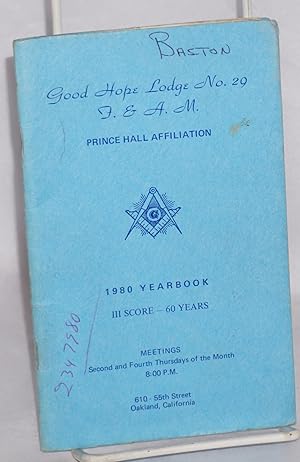 Good Hope Lodge no. 29, F. & A. M., 1980 yearbook