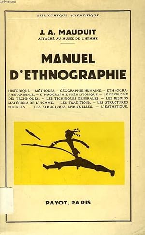 Bild des Verkufers fr MANUEL D'ETHNOGRAPHIE zum Verkauf von Le-Livre