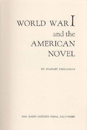 Immagine del venditore per World War I And The American Novel venduto da Kenneth A. Himber