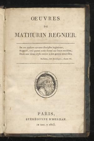 Oeuvres de Mathurin Regnier.