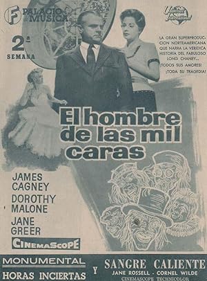 EL HOMBRE DE LAS MIL CARAS: Director: Joseph Pevney - Actores: James Cagney, Dorothy Malone, Jane...