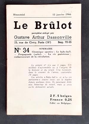 Le Brûlot - N°34 - Pamphlet rédigé par Gustave-Arthur Dassonville - 15 janvier 1966 -