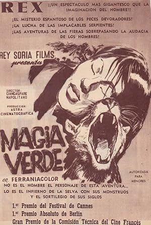 Seller image for MAGIA VERDE: Director: Giangaspare Napolitano - Documental/ Publicidad de poca adherida a cartulina/ A-5 Cine for sale by Librera Races