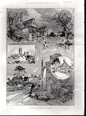 Seller image for ENGRAVING: "A Model Village: Patricksbourne, Near Canterbury" .engravings from The Illustrated News of the World , August 26, 1893 for sale by Dorley House Books, Inc.