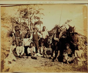 Imagen del vendedor de Australian Photo Album, with 48 Views. Victoria, New South Wales, Tasmania mostly studio views including an Aboriginal camp at Lake Tyres , Centenial Exhibition Procession and clipper ship the Liverpool a la venta por Antipodean Books, Maps & Prints, ABAA