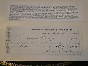 MARK TWAIN ASSOCIATION, GOULD AND CURRY SILVER MINE CO. Document!