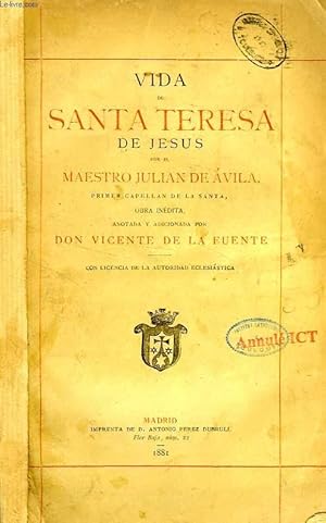 Bild des Verkufers fr VIDA DE SANTA TERESA DE JESUS zum Verkauf von Le-Livre