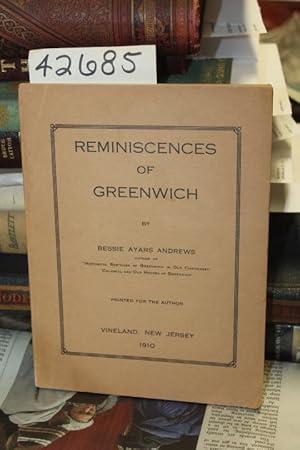 Image du vendeur pour Reminiscences of Greenwich mis en vente par Princeton Antiques Bookshop