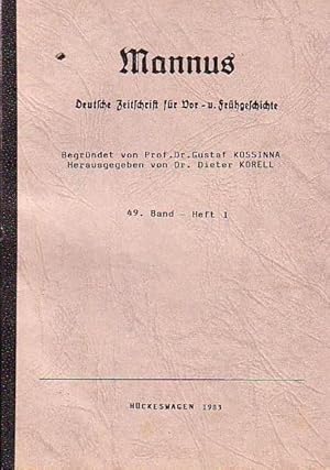 Immagine del venditore per Mannus. Deutsche Zeitschrift fr Vor- und Frhgeschichte. Herausgegeben von Dieter Korell. Band 49, Heft 1, 1983. Korell: Einfhrung in die 46. Jahrestagung der Gesellschaft fr Vor- und Frhgeschichte (Fallingborstel) / Neuss: Zur Diskussion der Sprache des Diskos von Phaistos / Maurer: Eine frhneolithische Plastik mit Rntgenstilmerkmalen aus der Slowakei / Janda: Zum gegenwrtigen Stand der Externsteinforschung u.v.a. venduto da Antiquariat Carl Wegner