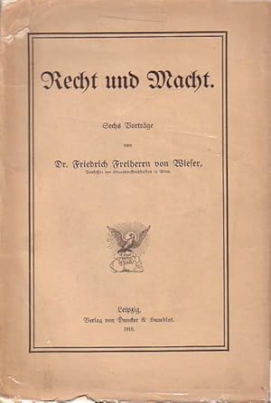 Bild des Verkufers fr Recht und Macht : Sechs Vortrge. zum Verkauf von Antiquariat Carl Wegner