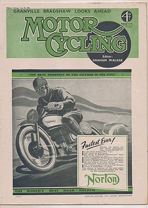 Bild des Verkufers fr MOTOR CYCLING Magazine. July 30, 1942. Front Cover: Norton Motor cycle zum Verkauf von SAVERY BOOKS