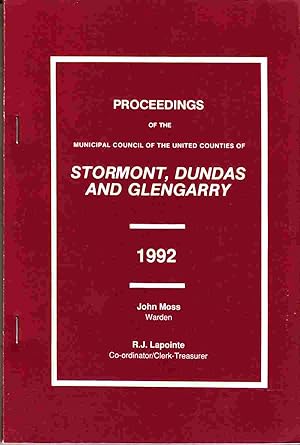 Proceedings of the Municipal Council of the United Counties of Stormont, Dundas and Glengarry 1992