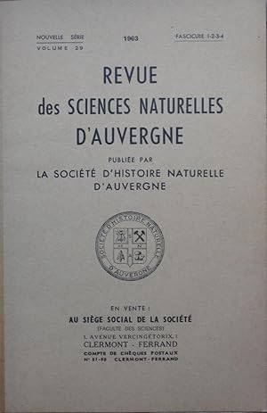 Seller image for Revue des Sciences Naturelles d'Auvergne: nouvelle srie volume 29 fascicule 1-2-3-4 (1963) for sale by Bouquinerie L'Ivre Livre