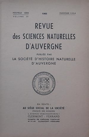 Image du vendeur pour Revue des Sciences Naturelles d'Auvergne: nouvelle srie volume 31 fascicule 1-2-3-4 (1965) mis en vente par Bouquinerie L'Ivre Livre