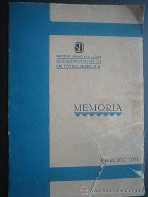 MEMORIA. Sociedad Hispano Portuguesa de Transportes Eléctricos. 1931