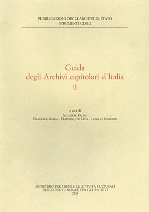 Bild des Verkufers fr Guida degli Archivi Capitolari d'Italia. vol.II. zum Verkauf von FIRENZELIBRI SRL