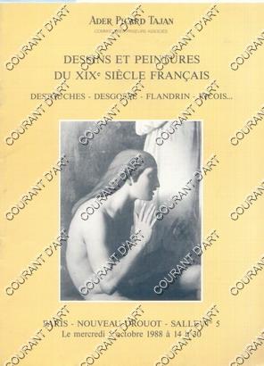 DESSINS ET PEINTURES DU XIXE SIECLE Français. DESTOUCHES. DESGOFFE. FLANDRIN. RICOIS. 05/10/1988....