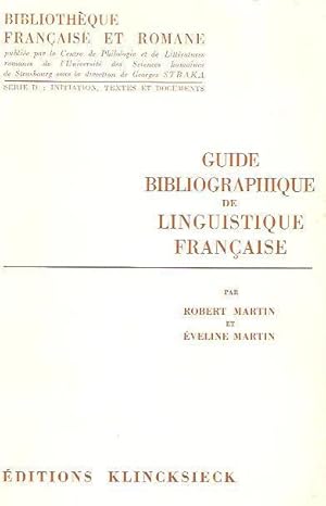 Image du vendeur pour Guide bibliographique de linguistique franaise, mis en vente par L'Odeur du Book