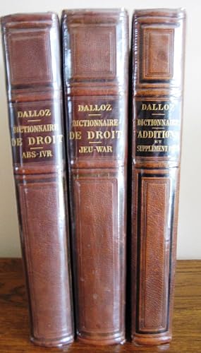 Dalloz Dictionnaire pratique de droit en 3 tomes
