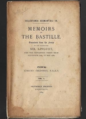 Imagen del vendedor de Memoirs Of The Bastille Translated From The French Of The Celebrated Mr. Linguet Who Was Imprisoned There From September 1780 To May 1782, Volume I Only Of III a la venta por Legacy Books II