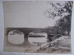 Bruce's Bridges Over Goomtee, Lucknow, River at It's Normal Level. Circa 1894. An Original Photog...