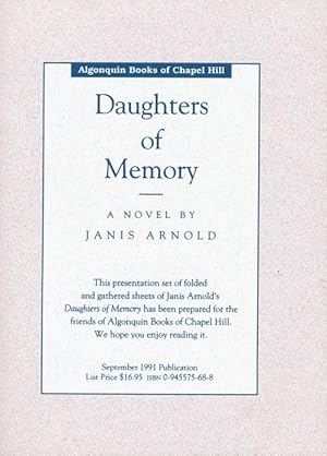 Image du vendeur pour Daughters of Memory: A Novel mis en vente par Good Books In The Woods