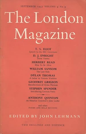 Seller image for The London Magazine, Volume 4, No. 9 September 1957 for sale by Good Books In The Woods