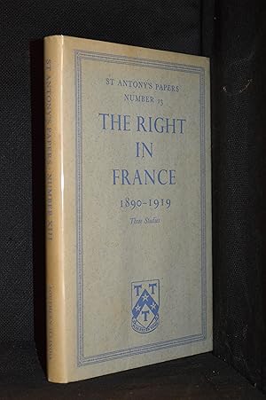 Bild des Verkufers fr The Right in France 1890-1919; Three Studies (Contributor Malcolm Anderson--Right and the Social Question in Parliament, 1905-1919; David Shapiro--Ralliement in the Politics of the 1890's; D.R. Watson--Nationalist Movement in Paris, 1900-1906; Publisher series: St Antony's Papers.) zum Verkauf von Burton Lysecki Books, ABAC/ILAB