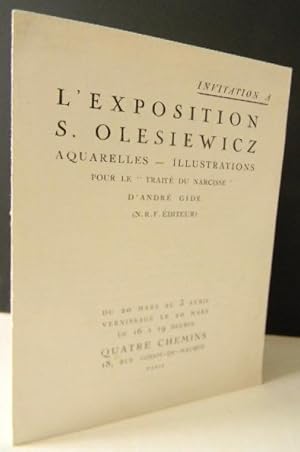 INVITATION A L'EXPOSITION S. OLESIEWICZ. Aquarelles Illustrations pour le Traité du Narcisse d An...