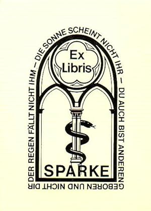 Bild des Verkufers fr Ex Libris von (Horst) Sparke. zum Verkauf von Antiquariat Carl Wegner