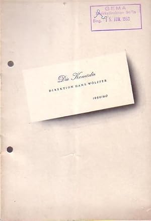 Bild des Verkufers fr Programmheft der Komdie am Kurfrstensdamm. Spielzeit 1959 / 1960. zum Verkauf von Antiquariat Carl Wegner