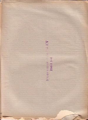 Imagen del vendedor de Museumskunde. Zeitschrift fr Verwaltung und Technik ffentlicher und privater Sammlungen. Band 15, 1919, Komplett mit den Heften 1 - 4. Aus dem Inhalt: Horn: Bchereihandschrift - Museumshandschrift, Kronthal: Hindenburgmuseum in Posen; Kriminalkomissar von Liebermann: Diebsthle in Museen, Leisching: Badisches Kunstgewerbemuseum Karlsruhe, Noack: Denkmlerarchiv, F. Schumacher: Hamburger Kunsthalle, Sigwart: ber Bilderrahmen, Wulff: Lehrsammlungen Stengel: Germanisches Museum u.a. a la venta por Antiquariat Carl Wegner