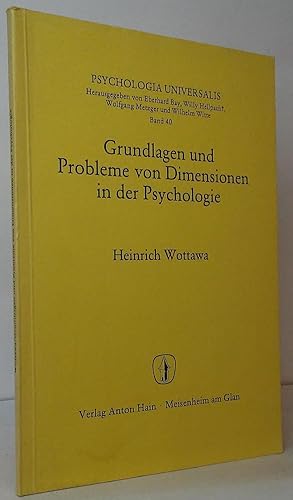 Bild des Verkufers fr Grundlagen und Probleme von Dimensionen in der Psychologie zum Verkauf von Stephen Peterson, Bookseller