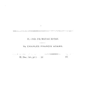 Immagine del venditore per Plea For Military History venduto da Legacy Books II