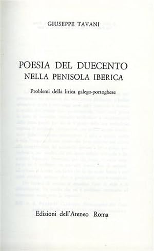 Imagen del vendedor de Poesia del Duecento nella Penisola iberica. Problemi della lirica galego-portoghese. a la venta por FIRENZELIBRI SRL