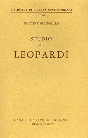 Immagine del venditore per Studio sul Leopardi. venduto da FIRENZELIBRI SRL