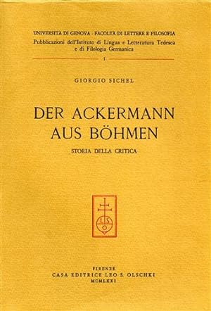 Image du vendeur pour Der Ackermann aus Bhmen. Storia della critica. mis en vente par FIRENZELIBRI SRL