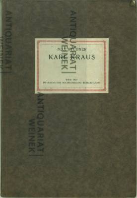 Seller image for Karl Kraus. Zum fnfundzwanzigsten Jahrestag des Erscheinens der 'Fackel'. for sale by Antiquariat Weinek