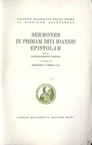 Bild des Verkufers fr Sermones in Primam Divi Ioannis epistolam. zum Verkauf von FIRENZELIBRI SRL