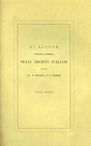 Bild des Verkufers fr Di alcune principali questioni sugli archivi italiani. zum Verkauf von FIRENZELIBRI SRL