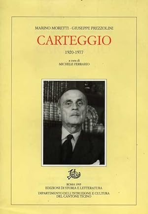 Imagen del vendedor de Carteggio 1920-1977. a la venta por FIRENZELIBRI SRL